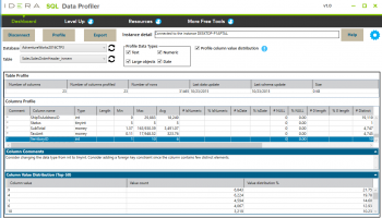SQL Data Profiler screenshot