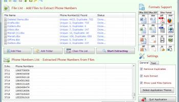 Phone Number Extractor Files screenshot