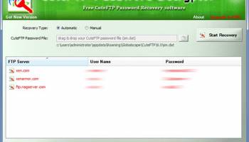 CuteFTP Password Decryptor screenshot