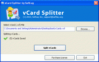 Split Multiple vCards screenshot