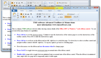 TMS Advanced Toolbars and Menus screenshot