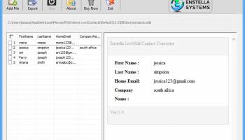 Import Windows Live Mail Contacts to PST screenshot