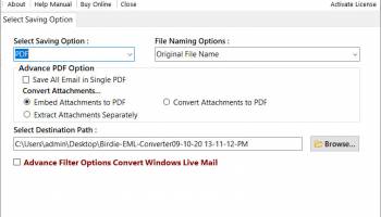 Conversion of .EML Messages to PDF screenshot