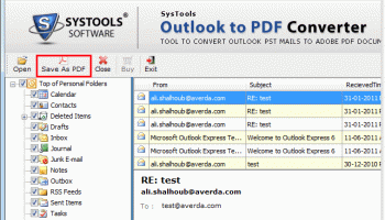 Outlook PST to PDF Converter screenshot