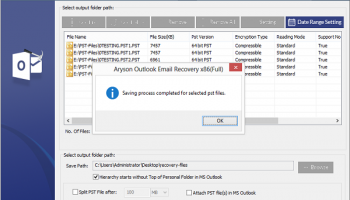 Aryson Outlook Mail Recovery screenshot