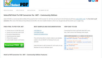 SelectPdf Html To Pdf Converter for .NET screenshot