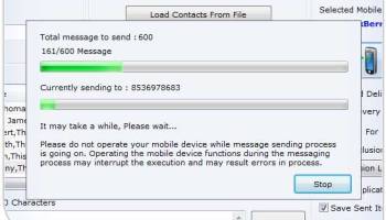 Blackberry Mass Messaging screenshot