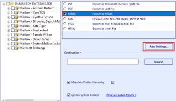 Exchange EDB to MBOX Converter screenshot
