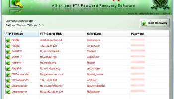FTP Password Decryptor screenshot