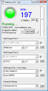 MIDIClock screenshot
