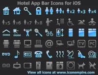 Hotel App Tab Bar Icons for iOS screenshot