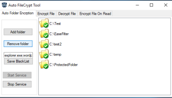 EaseFilter Auto File Encryption screenshot