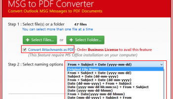Outlook MSG file format as PDF screenshot