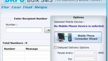 BlackBerry SMS Application screenshot