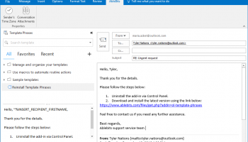 Template Phrases for Microsoft Outlook screenshot