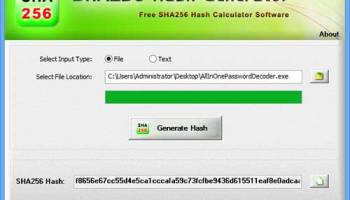 SHA256 Hash Generator screenshot