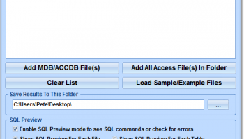 MS Access Tables To MS Access Database Converter Software screenshot