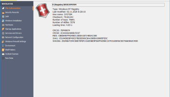 Windows Registry Recovery screenshot