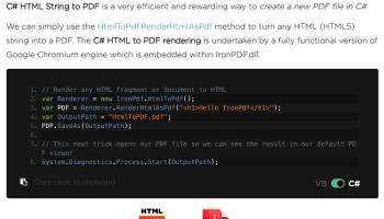 C# HTML to PDF screenshot