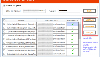 SysTools Office 365 Import screenshot