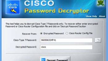 Cisco Password Decryptor screenshot