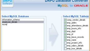 MySQL to Oracle screenshot