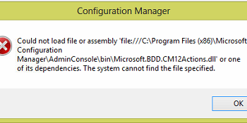 CM2012 Console MDT Integration Error Fix screenshot