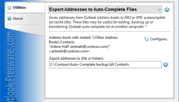 Export Addresses to Auto-Complete Files screenshot