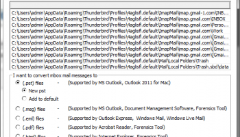 Thunderbird Export Emails to PST screenshot