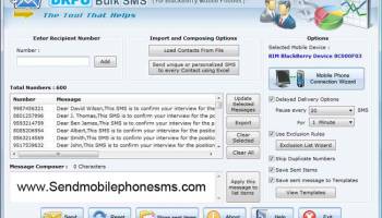 Blackberry SMS Software screenshot