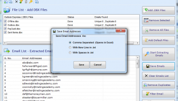 Email Extractor Outlook Express screenshot