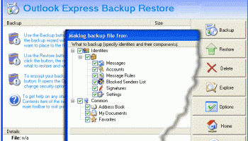 Outlook Express Backup Restore screenshot