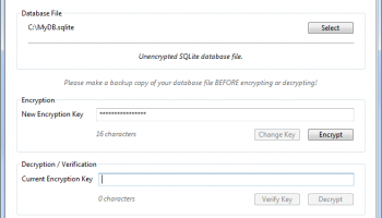 Database Encryptor/Decryptor for SQLite screenshot