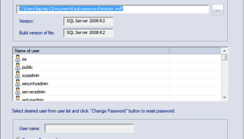 SQL Password Recovery Tool screenshot