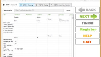 Vartika Excel to vCard Converter screenshot