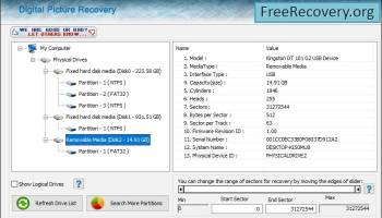 Digital Pictures Recovery Program screenshot