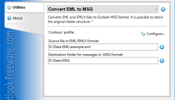 Convert EML to MSG for Outlook screenshot