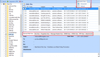 Open and view EML File Software screenshot