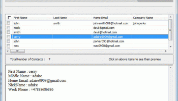 Windows Live Mail Contacts Import PST screenshot