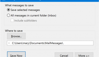 MessageSave for Microsoft Outlook screenshot