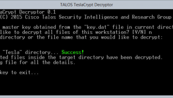 Teslacrypt Decryption Tool screenshot