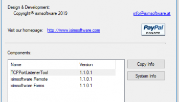 isimsoftware TCP Port Listener Tool screenshot