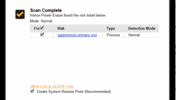Norton Power Eraser screenshot