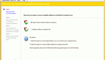 Kernel for GroupWise to Exchange screenshot