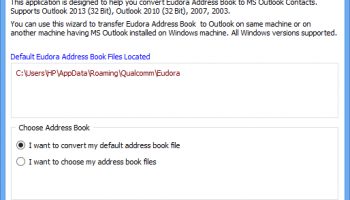 Eudora Address Book to Outlook Importer screenshot