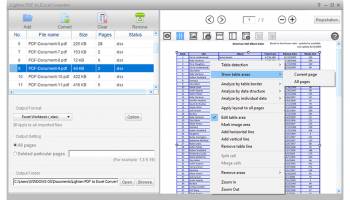 Lighten PDF to Excel Converter screenshot