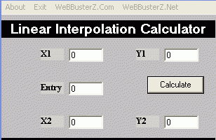 Linear Interpolation calculator screenshot