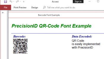 PrecisionID QR-Code Barcode Fonts screenshot