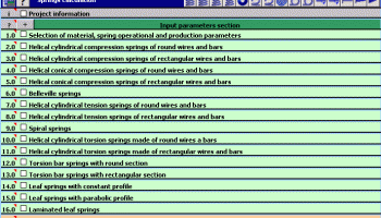 MITCalc Springs 15 types screenshot