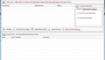Email Extractor Files Software screenshot